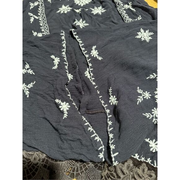 Free People Embroidered kimono cardigan in washed black gray xs - Picture 6 of 9